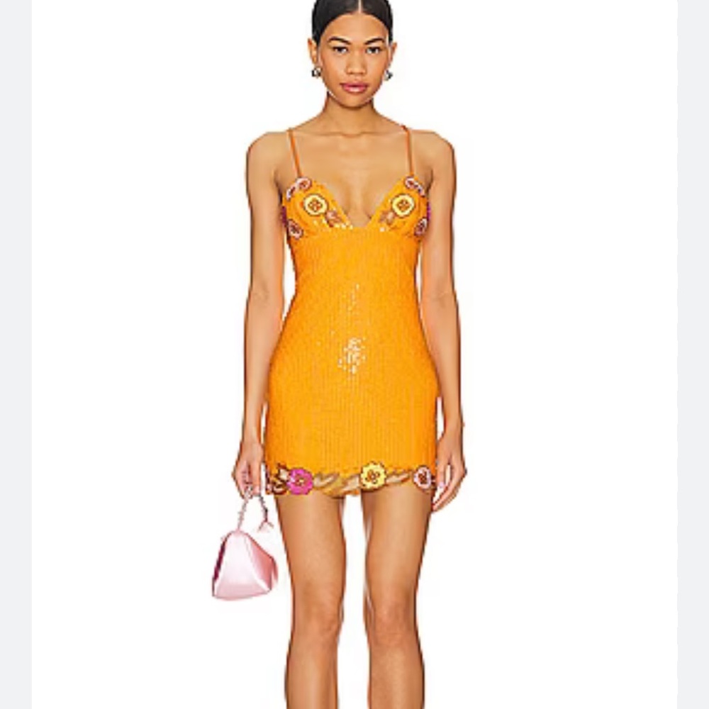MAJORELLE Vibrant Orange Mini Dress
